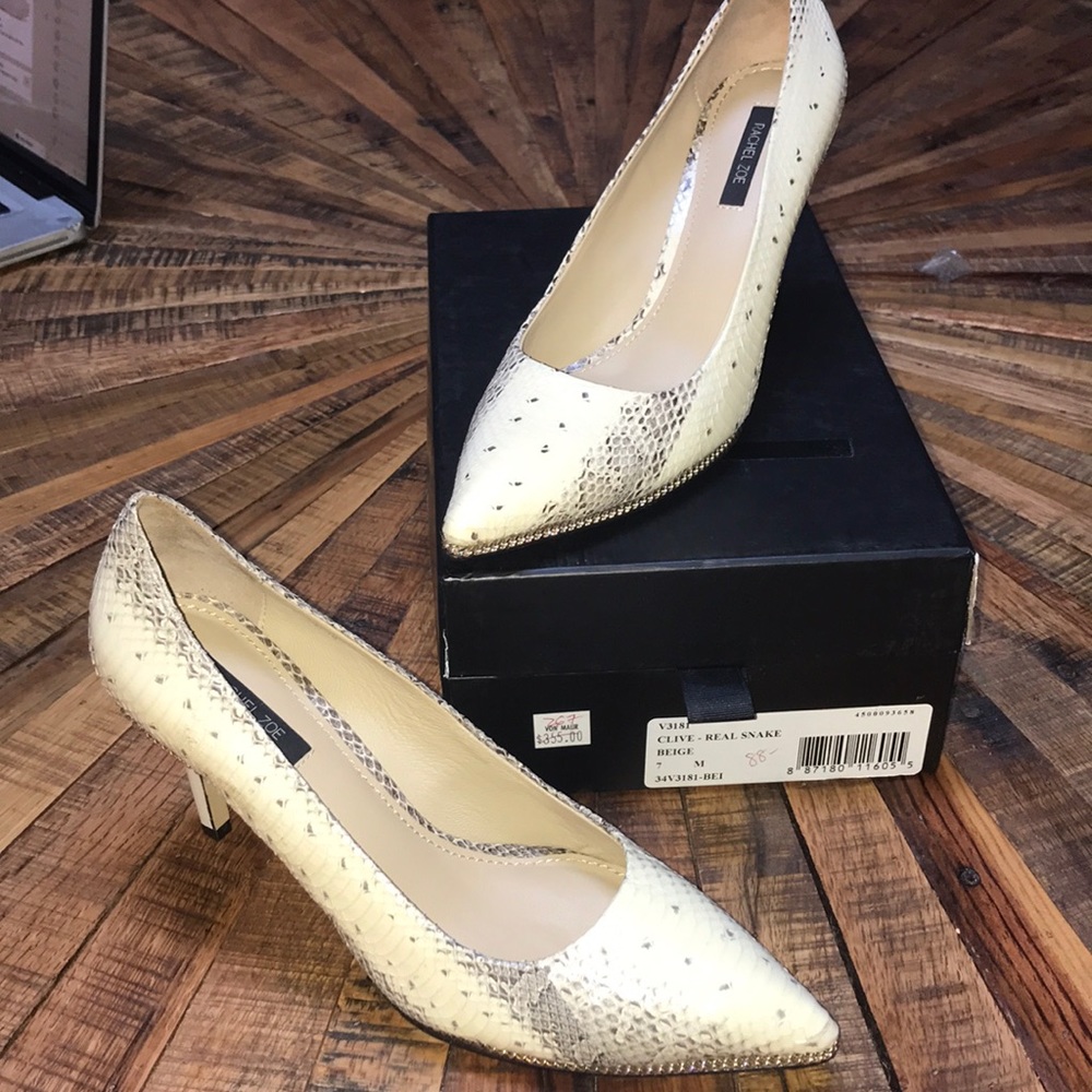 Rachel Zoe snakeskin “Clive” pumps
